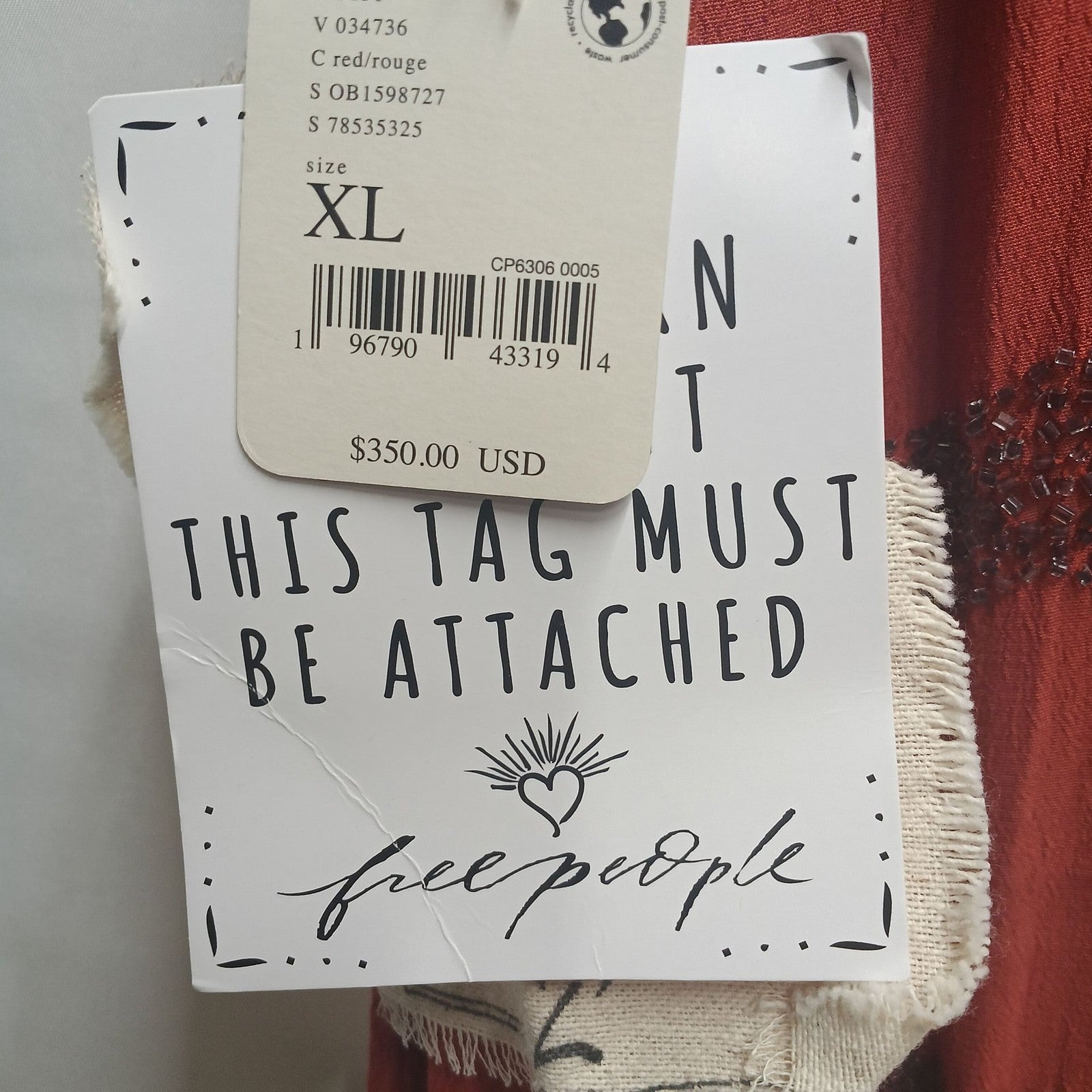 Free People Bali Mad Love Beaded Mini Dress in Terracotta Rust