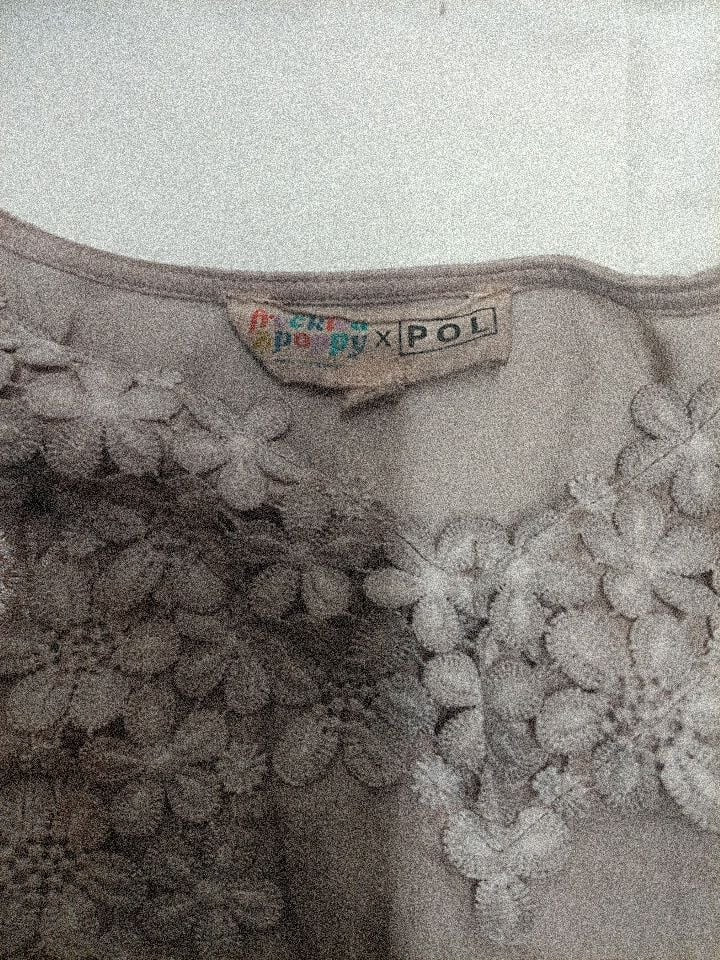 Freckled Poppy x POL Floral Lace Crochet Embroidered V-Neck Sleeveless Top